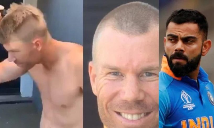 David Warner shaves head to support medical staff, challenges Virat Kohli to do so